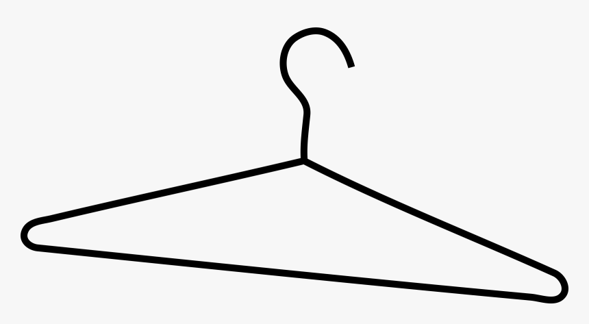 Simple Coat Hanger Large 900p - Drawing Of A Hanger, HD Png Download, Free Download