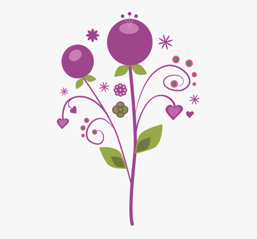 Púrpura, Vector, Flores - Vectores De Flores Png, Transparent Png, Free Download