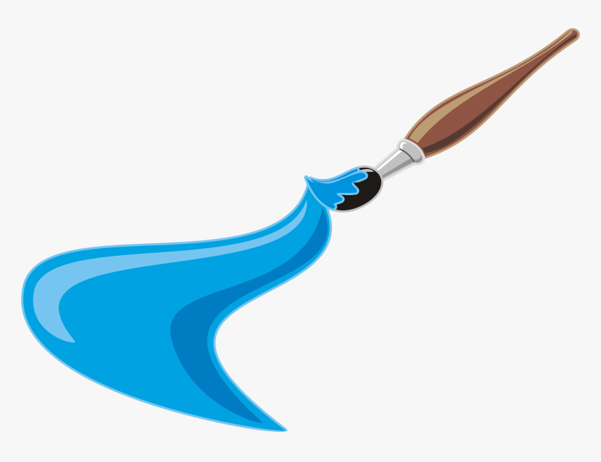 Wing,line,paint Brushes - Blue Paint Brush Clipart, HD Png Download, Free Download