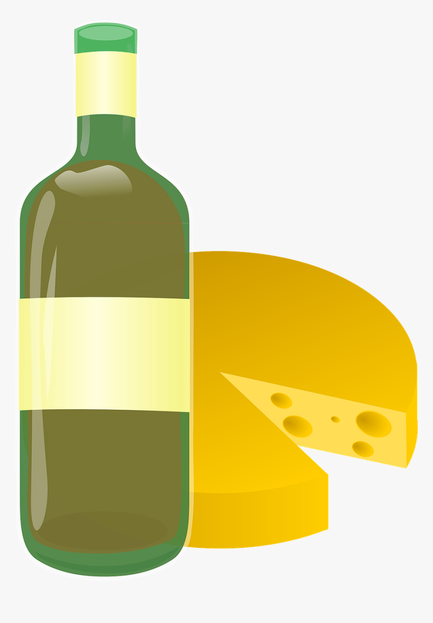 Wine, Cheese, Bottle, Alcohol, Round, Wheel, Emmental - Wine And Cheese Clip Art, HD Png Download, Free Download