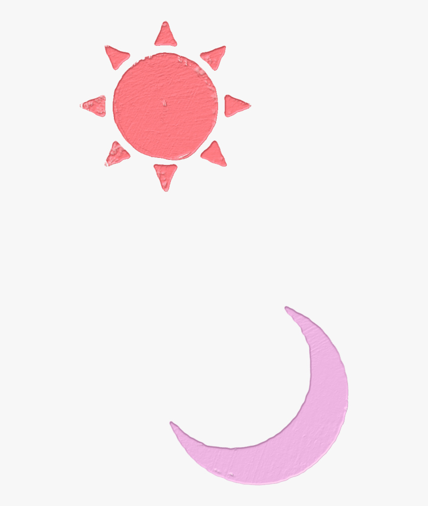 Light Red Sun And Light Purple Moon Sticker - Illustration, HD Png Download, Free Download