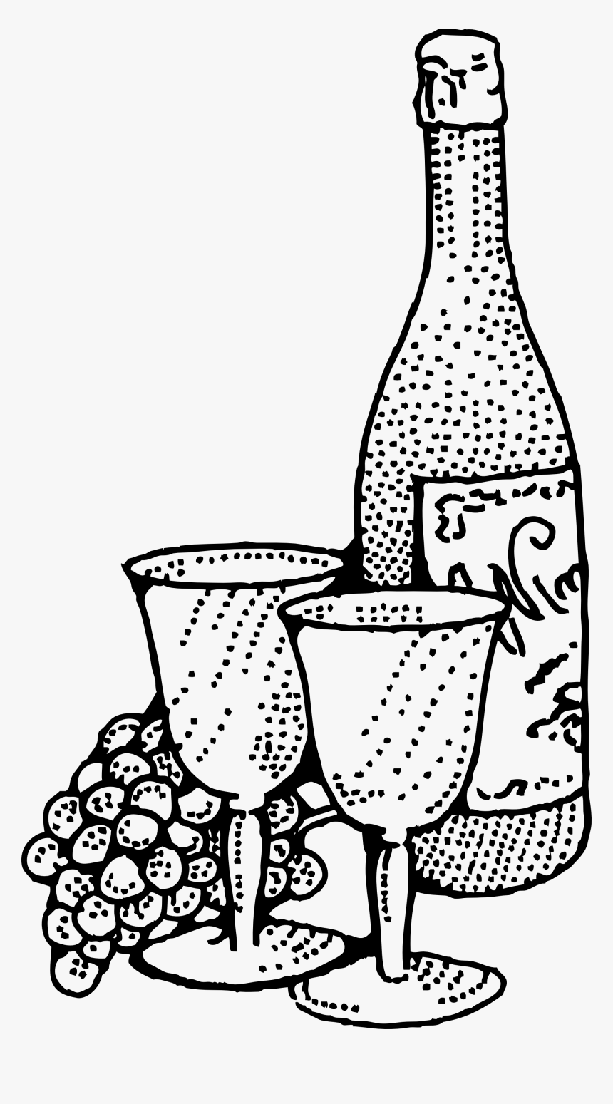 Wine Clip Art - Wine Clipart Black And White, HD Png Download, Free Download