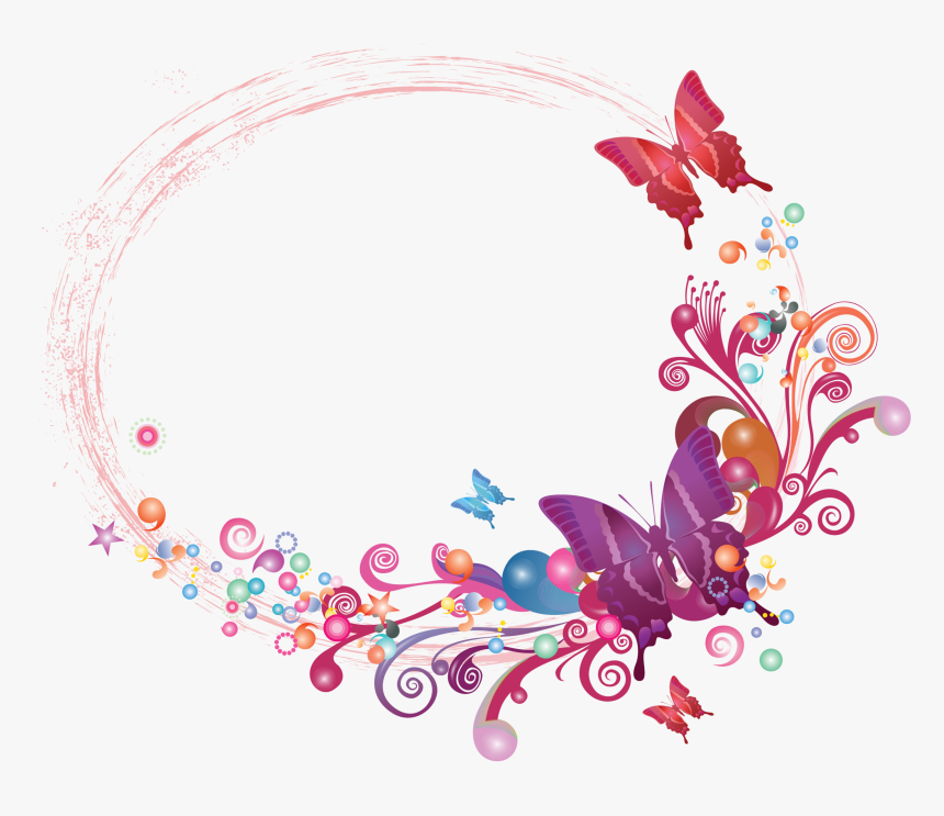 Butterfly Photo Frame Png, Transparent Png, Free Download