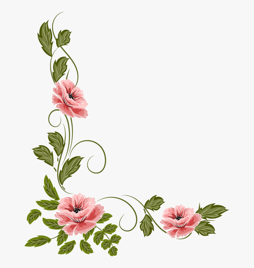 Moldura De Flores, Hojas Decoradas, Marco Rosa, Invitación - Margenes De Rosas Png, Transparent Png, Free Download