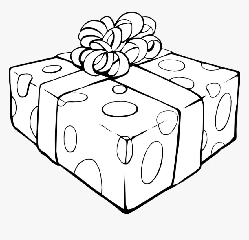 Free Vector Gift Line Art - Gift Box Clipart Black And White, HD Png Download, Free Download