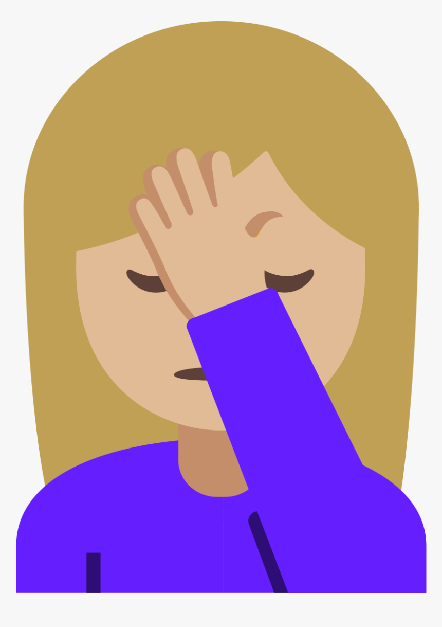 Transparent Facepalm Emoji Png - Hand On Forehead Emoji, Png Download, Free Download