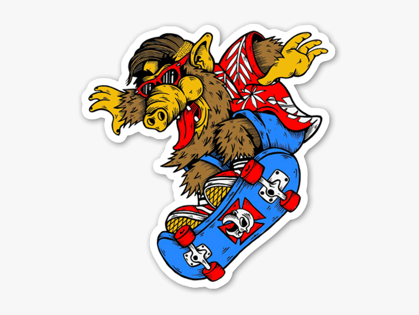 Alf Skateboarding Stickers - Alf Skateboarding, HD Png Download, Free Download