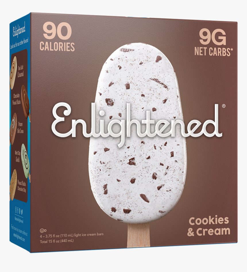 Enlightened Ice Cream Bars Cookies And Cream, HD Png Download, Free Download