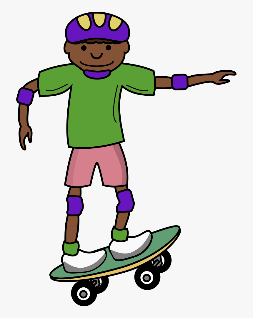 Skateboard African Kid - Gambar Kartun Orang Main Skateboard, HD Png Download, Free Download