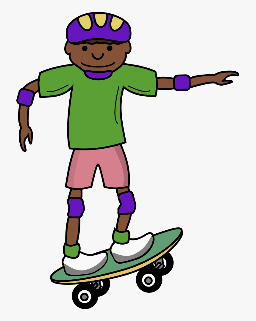 Skateboard African Kid Gambar Kartun Orang Main Skateboard