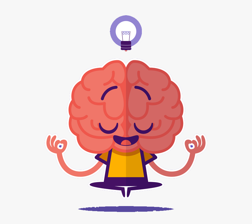 Thought Brain Mind - Brain Cartoon Transparent Background, HD Png Download, Free Download