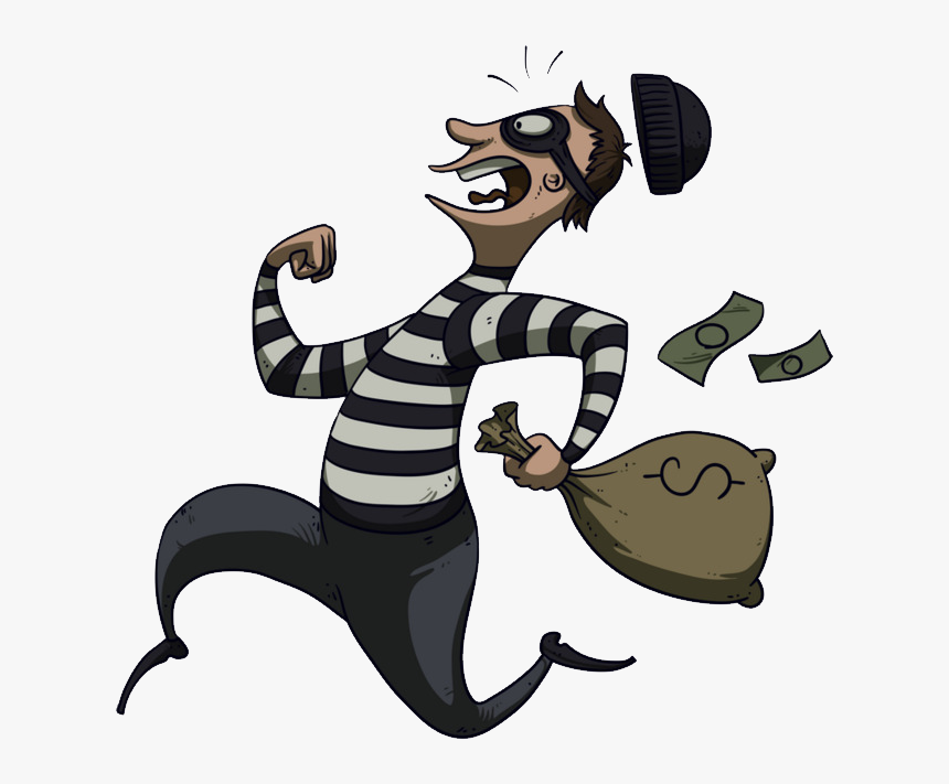 Clip Art Theft Thief Transprent Png - Bank Robber Running With Money, Transparent Png, Free Download