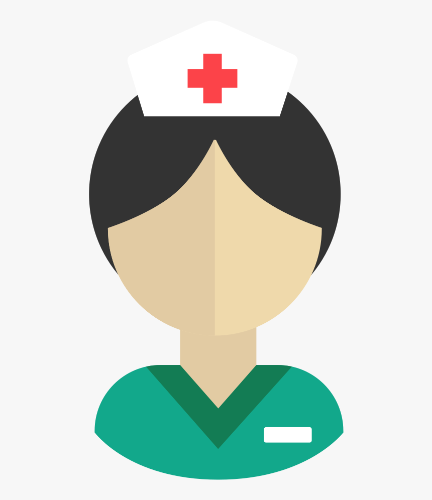 Female Medical Nurse Flat Icon Vector - Nurse Icon Transparent Background, HD Png Download, Free Download