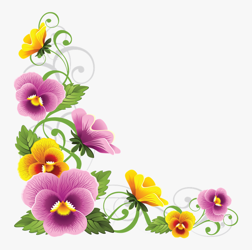 Flores Png Para Photoshop - Corner Floral Border Png, Transparent Png, Free Download