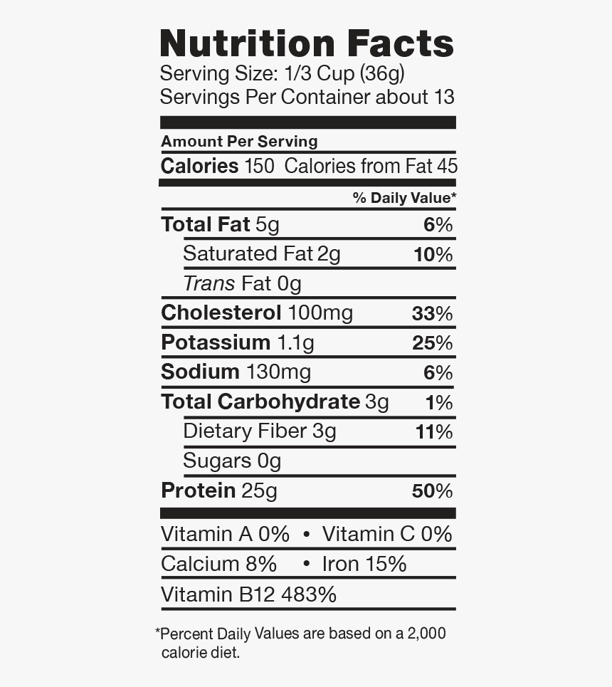 Nutrition Facts Ingredients - Cricket Flour Nutrition, HD Png Download, Free Download