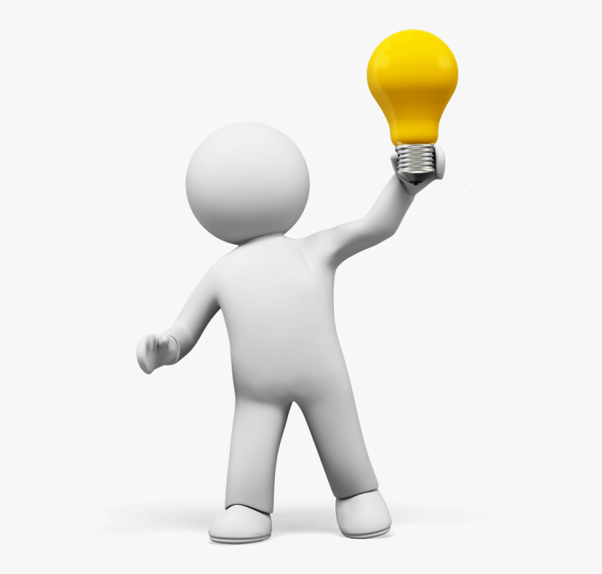 Idea Light Bulb - 3d Stick Man Png, Transparent Png, Free Download