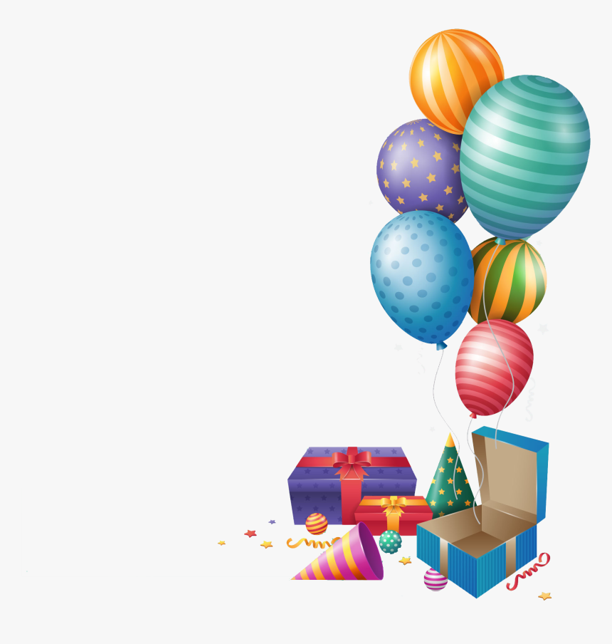 Happy Balloons Gift Vector - Happy Birthday Gift Png, Transparent Png, Free Download