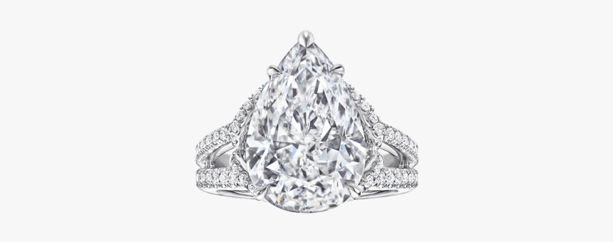 Front View Of The Bridal Couture By Harry Winston, - Harry Winston Pear Shaped Ring, HD Png Download, Free Download