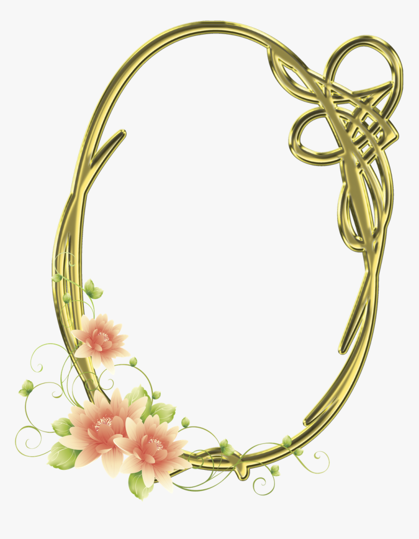 Frames Png Oval Com Flores Imagens Para Photoshop - Frame Flores, Transparent Png, Free Download