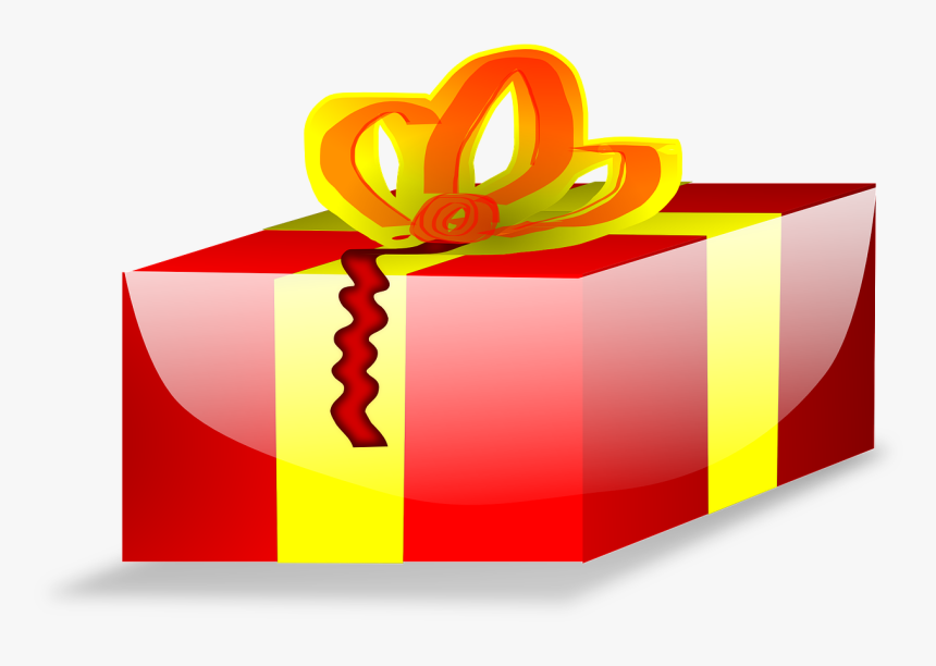 Gift,brand,yellow - Cartoon Transparent Background Christmas Gift, HD Png Download, Free Download