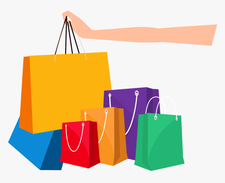 Online Shopping Shopping Bag - Cartoon Shopping Bag Clipart, HD Png Download, Free Download