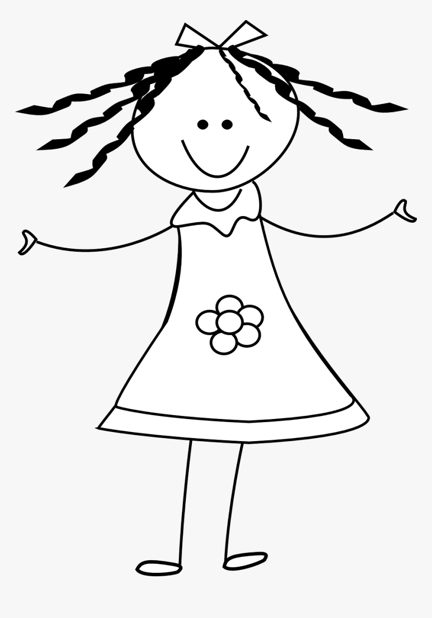 Black And White Girl Clip Art, HD Png Download, Free Download