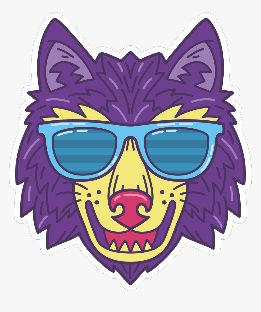 Purple Wolf Sticker Clipart , Png Download - Sticker, Transparent Png, Free Download