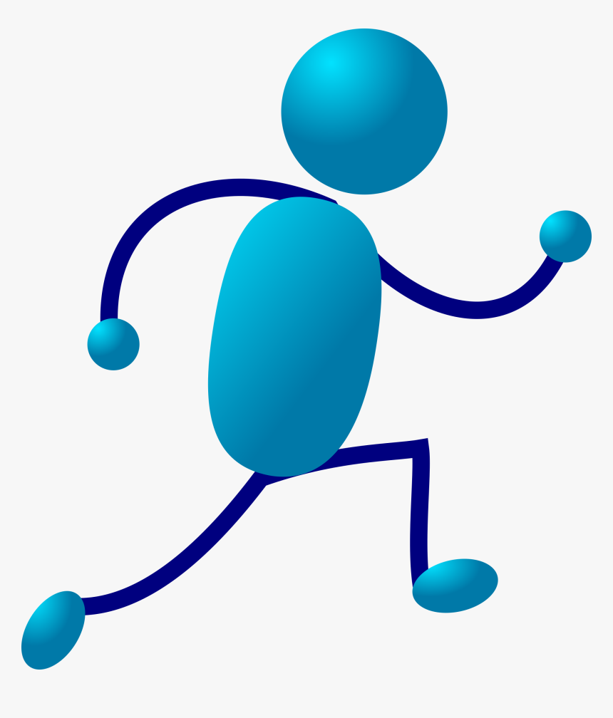 Stickman, Stick Figure, Man, Blue, Exercise, Moving - Stick Man Running, HD Png Download, Free Download