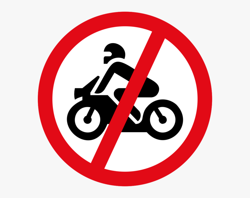 Motor Cycles Prohibited Sign - Motor Vehicles Prohibited Sign, HD Png Download, Free Download