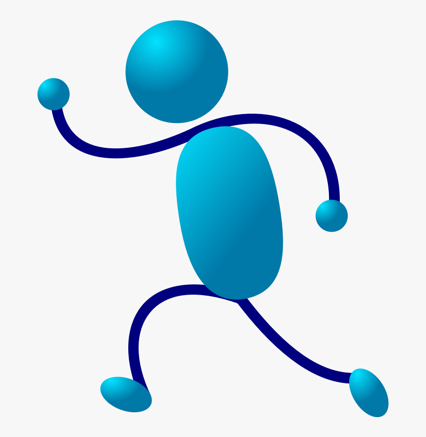 Stickman, Stick Figure, Man, Blue, Running, Jogging - Stick Man Clipart, HD Png Download, Free Download