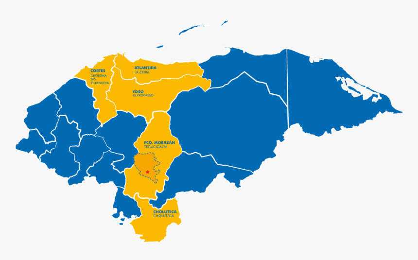 Capital City Of Honduras Map, HD Png Download, Free Download