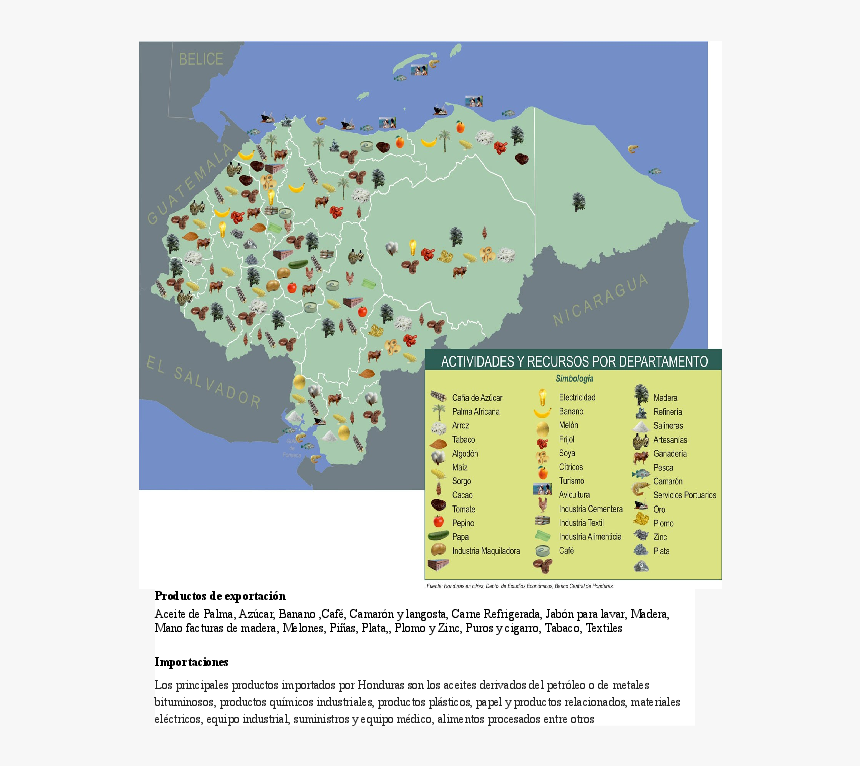 Mapa Economico De Honduras, HD Png Download, Free Download