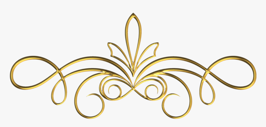 Scrollwork 1 Gold By Victorian Lady-dah7m3e - Gold Swirl Border Design Png, Transparent Png, Free Download