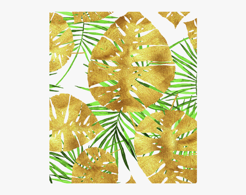 Green And Gold Tropical Leaf Png, Transparent Png, Free Download