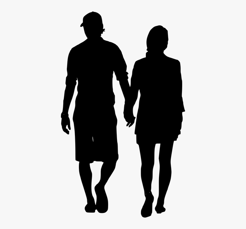 Silhouette, Couple, Walking, Female, Love, Male, Man - Couple Walking Silhouette Png, Transparent Png, Free Download