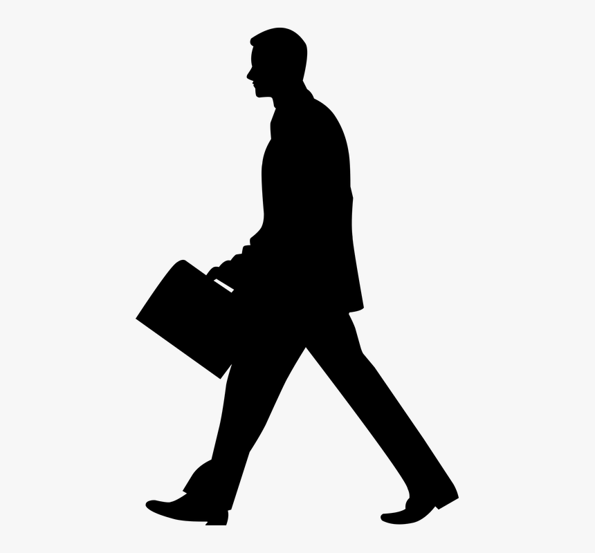 Business, Man, Walking, Briefcase, Holding, Suit - Silhouette Walking With Briefcase, HD Png Download, Free Download