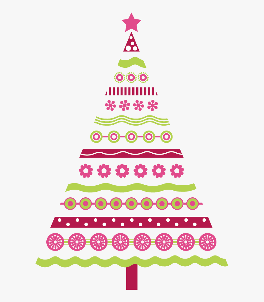 Clip Art Pink Christmas Ornaments Clipart - Pink Christmas Tree Art, HD Png Download, Free Download