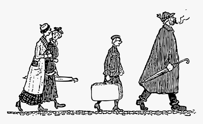 People, Travelling, Walking, Carrying, Luggages, Four - People Walking Clip Art, HD Png Download, Free Download