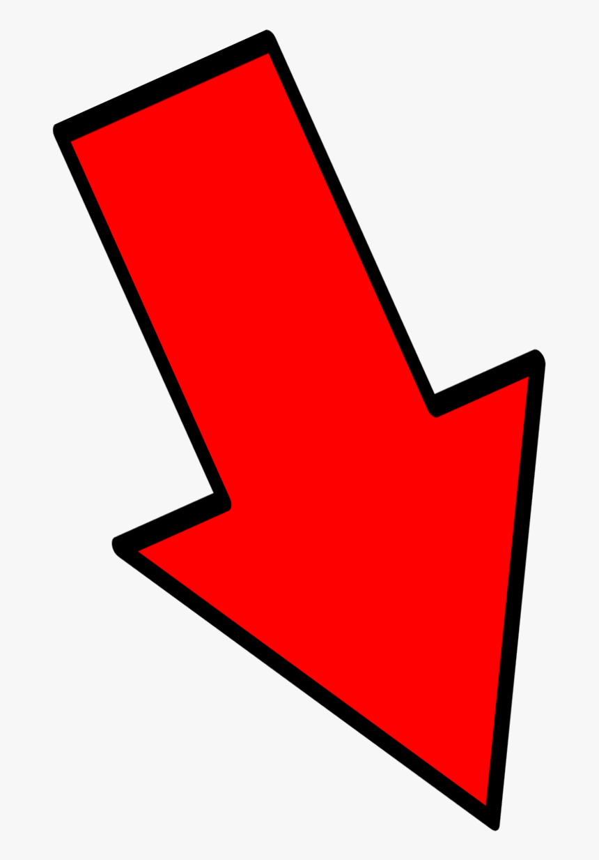 Red Down Arrow Png - Red Arrow Down Right, Transparent Png, Free Download