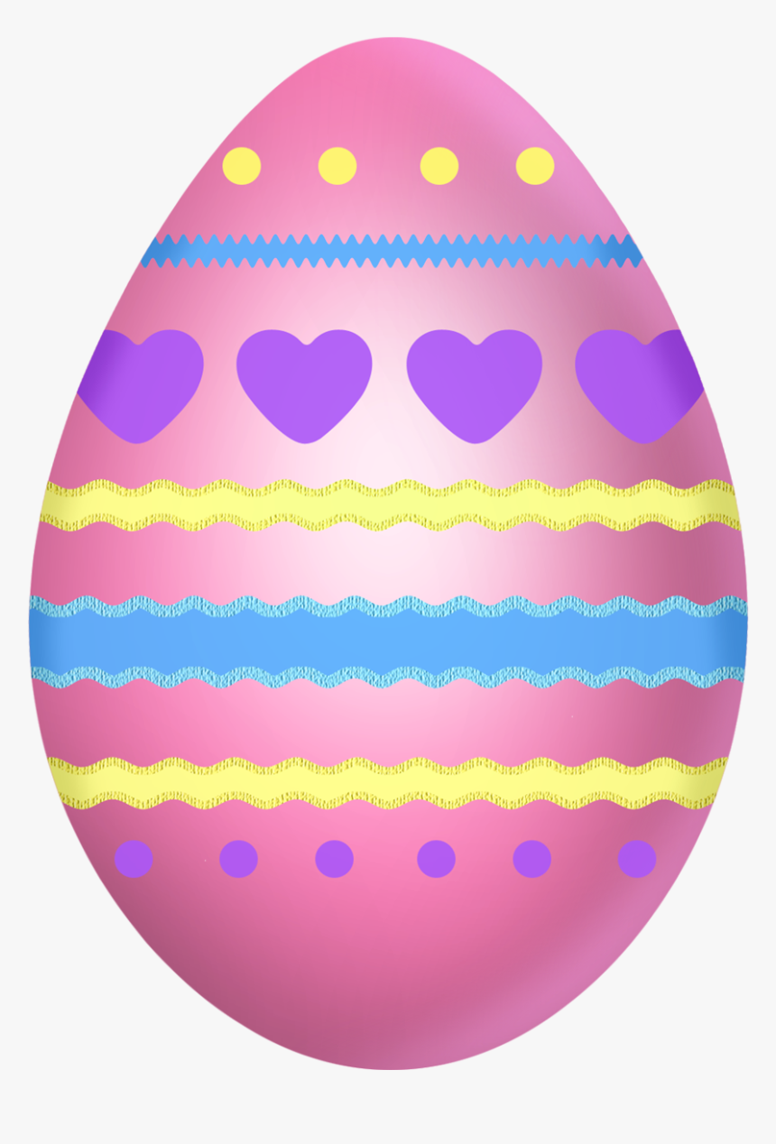 Easter Egg Easter Pink Egg With Hearts Clipart Picture - Transparent Background Easter Egg Clipart, HD Png Download, Free Download