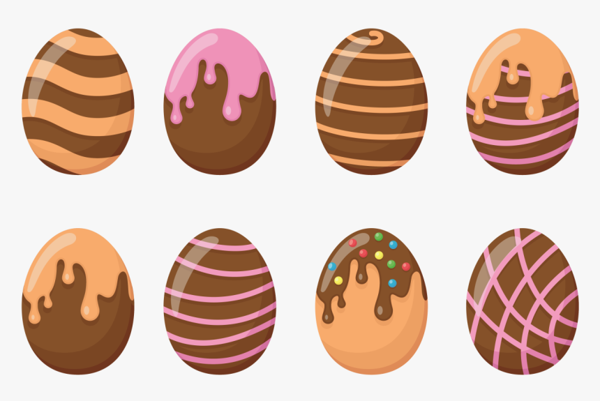 Chocolate Easter Eggs Icons Vector - Chocolate, HD Png Download, Free Download