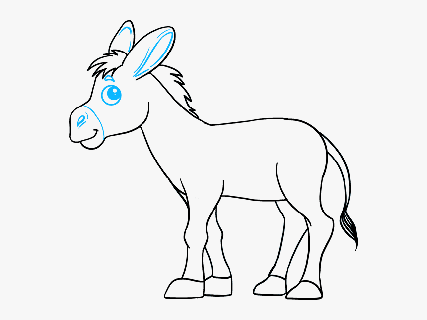 Transparent Donkey Ears Png - Drawing Of Donkey Face, Png Download, Free Download