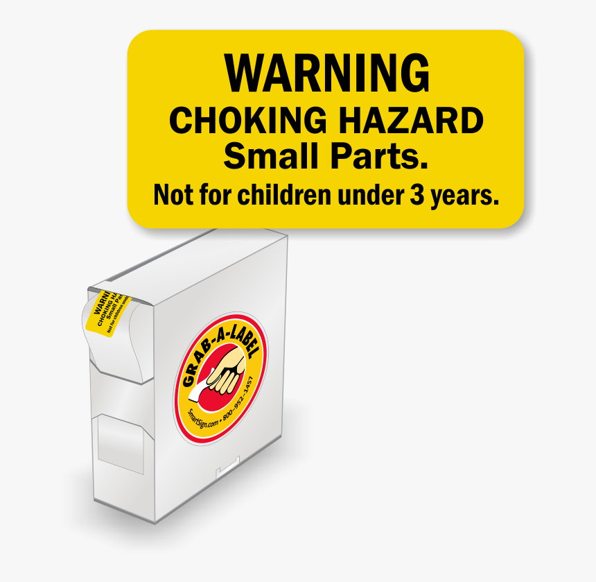 Warning Choking Hazard Label In A Box - Small Items Choking Hazard, HD Png Download, Free Download