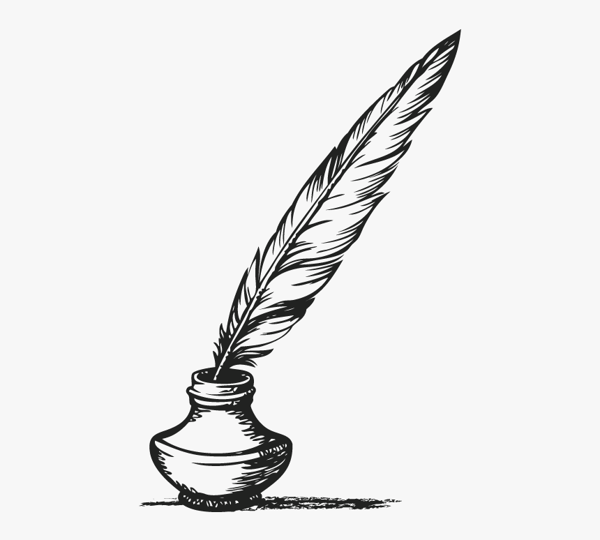 Feather Clipart Pen And Ink - Transparent Background Quill And Ink ... Pen Circle Transparent Background