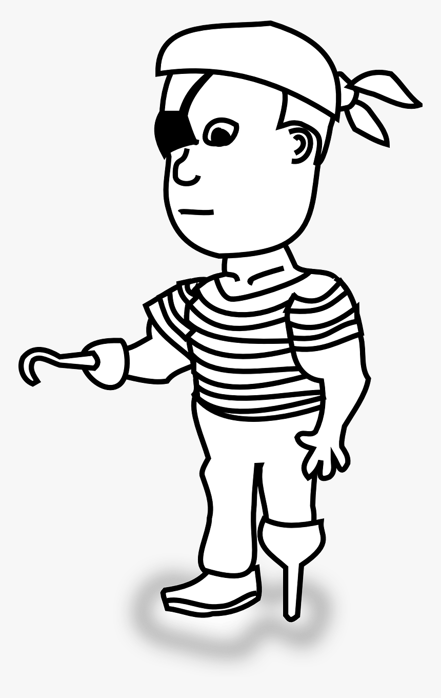 Transparent Eyepatch Clipart - Pirates Clipart Black And White, HD Png Download, Free Download