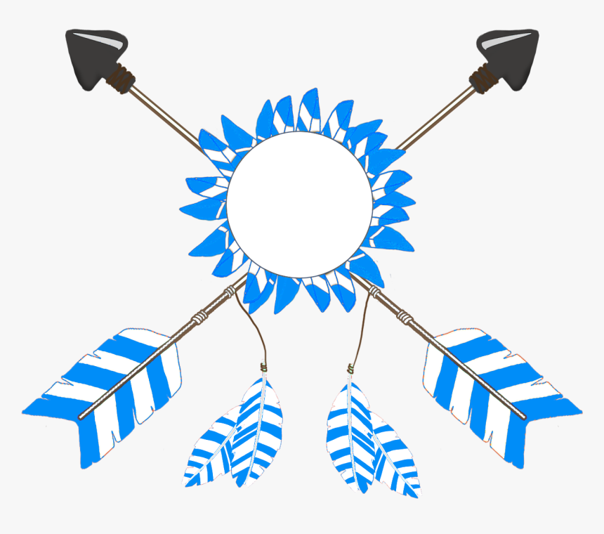 Crossed Tribal Arrows Blue Feathers - Crossed Arrows Clip Art, HD Png Download, Free Download