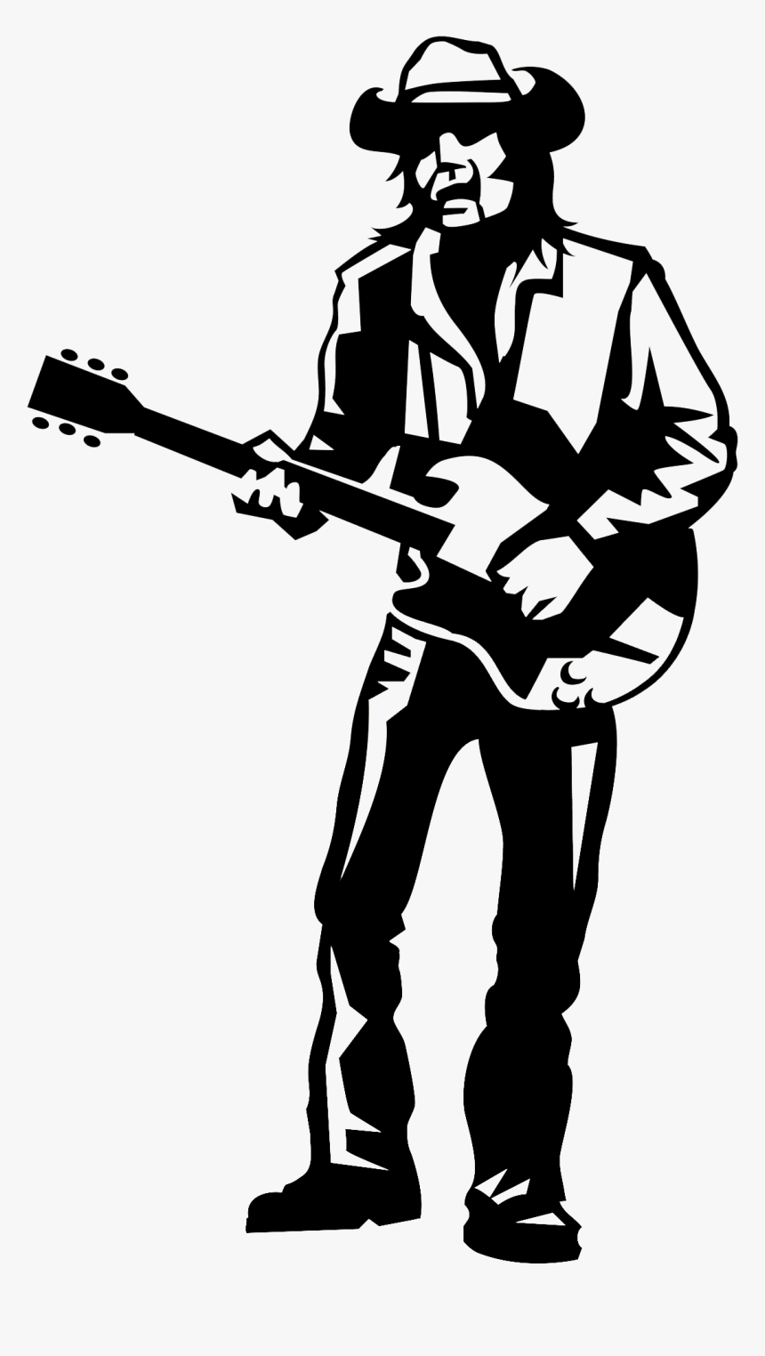 Guitarist Musician Silhouette - Man With Guitar Silhouette, HD Png Download, Free Download