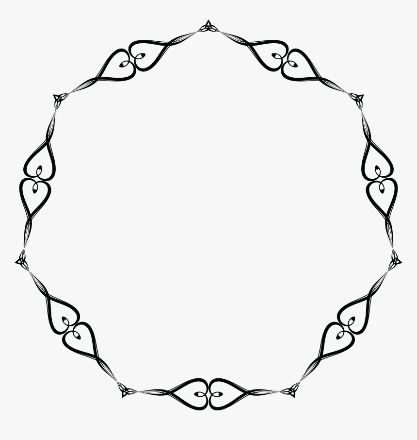 Scallop Frame By Spacefem - Round Border Black And White, HD Png Download, Free Download