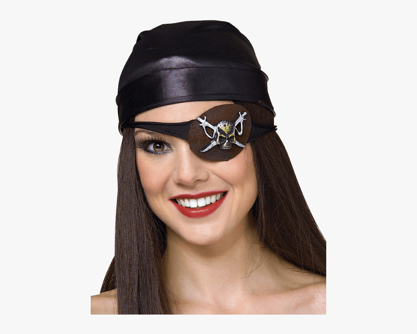 Molded Jolly Roger Eye Patch - Girl Pirate Eye Patch, HD Png Download, Free Download