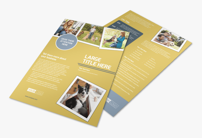 Dog Obedience Club Flyer Template Preview - Flyer, HD Png Download, Free Download